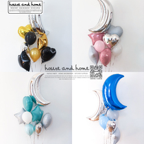 ins shaking sound Net red pink moon balloon bundle birthday party wedding room layout floating helium balloon package