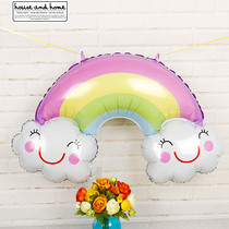Rainbow Smiley Balloon Full Moon Childrens Toys Kindergarten Hanging Baby Year Decoration Cartoon Balloon