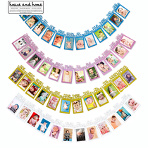 Baby DIY photo birthday flag Wall baby photo pull flag decoration photo frame decoration arrangement
