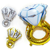 Wedding room aluminum film balloon decoration super large diamond ring shape balloon proposal anniversary Valentines Day party layout props