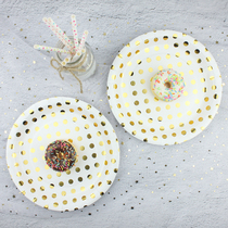 Felice Fazy disposable paper plate 9 inch party bronzing small picnic plate dessert table cake arrangement