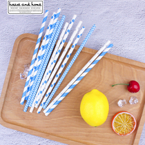 Felice fazy disposable juice drink paper straw blue navy wind environmentally friendly biodegradable paper straw