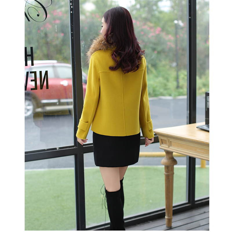 Áo khoác len ngắn nữ slim slim 2017 mùa xuân và mùa thu thời trang ngọt ngào ve áo mùa đông áo len ngắn áo phao nữ