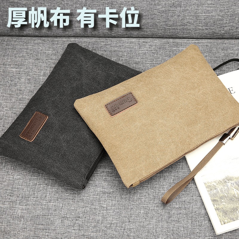 Net-red Tongan Handbag Men's 2021 New Letters Enveloping Male Trend Han Edition Canvas Hand Grip Bag bracelet large capacity