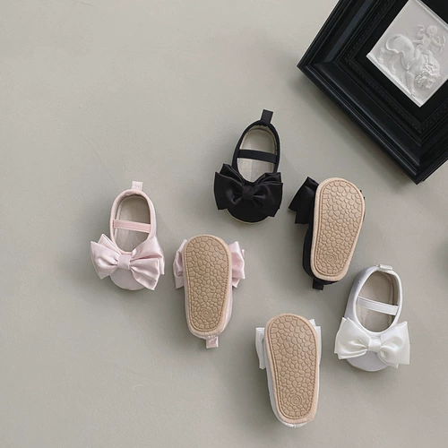Детская обувь для девочек, детские туфли с бантиком, нескользящий шнурок-держатель для принцессы, осенняя, в западном стиле, мягкая подошва