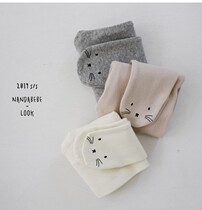 INS spring and autumn baby children tights men and women baby cute cartoon cat smiley cotton step leggings socks