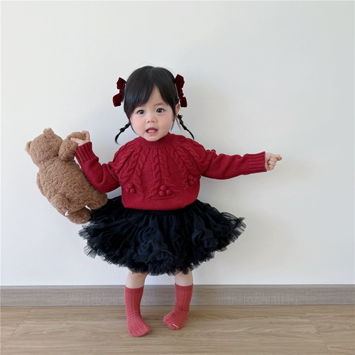 Брендовый демисезонный пуховик, трикотажный шерстяной свитер для девочек