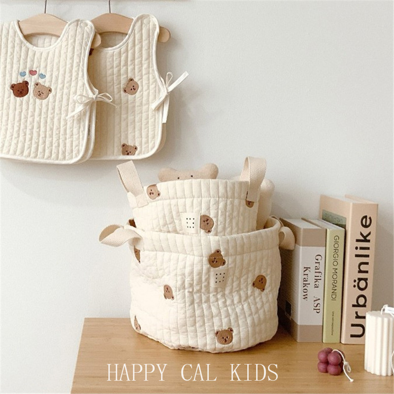 South Korea Ins embroidery containing basket Bag baby clothing diaper Diaper Milk Bottle Finishing Toy Storage Bag Cashier Bag-Taobao