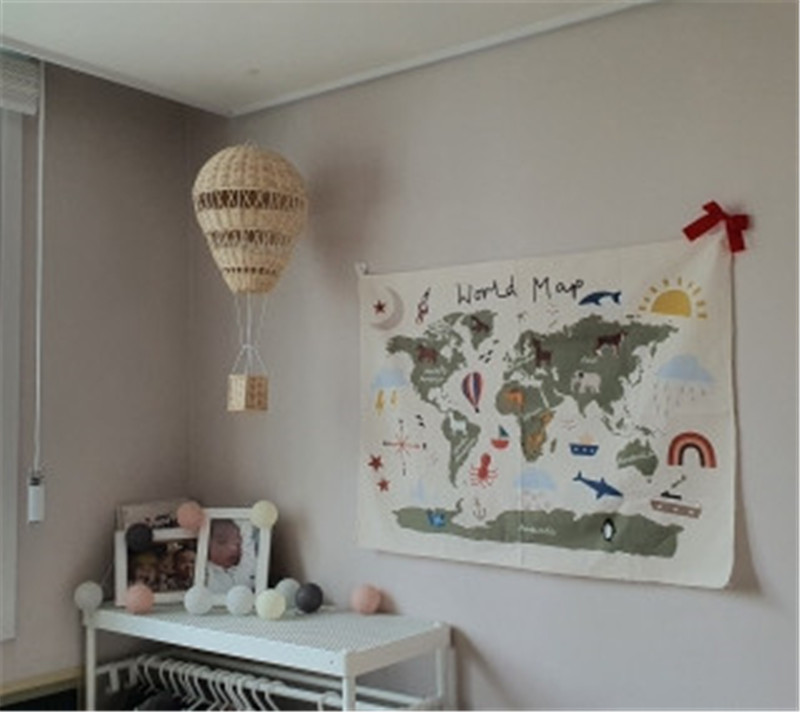 INS style hand woven real rattan hot air balloon for children's room photography display and home decoration equipment_voghion.com