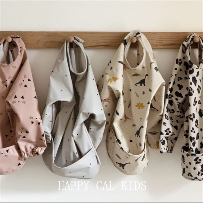 Outlet Danish baby waterproof bib for baby boy eating Deputy food Waterproof Hood Clothing Anti-Wear scarlet