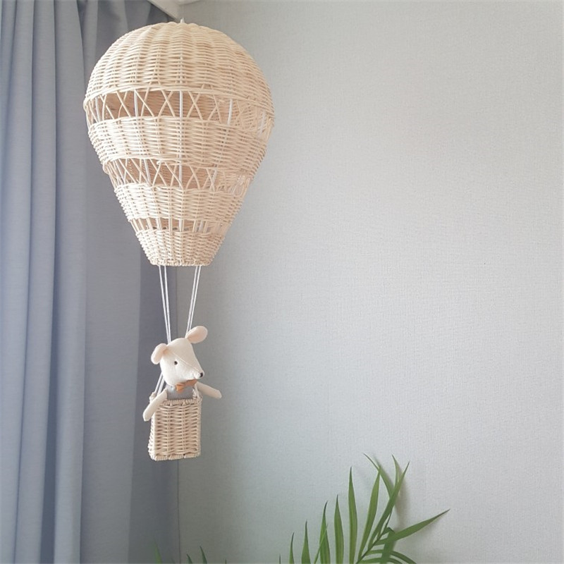 INS style hand woven real rattan hot air balloon for children's room photography display and home decoration equipment_voghion.com
