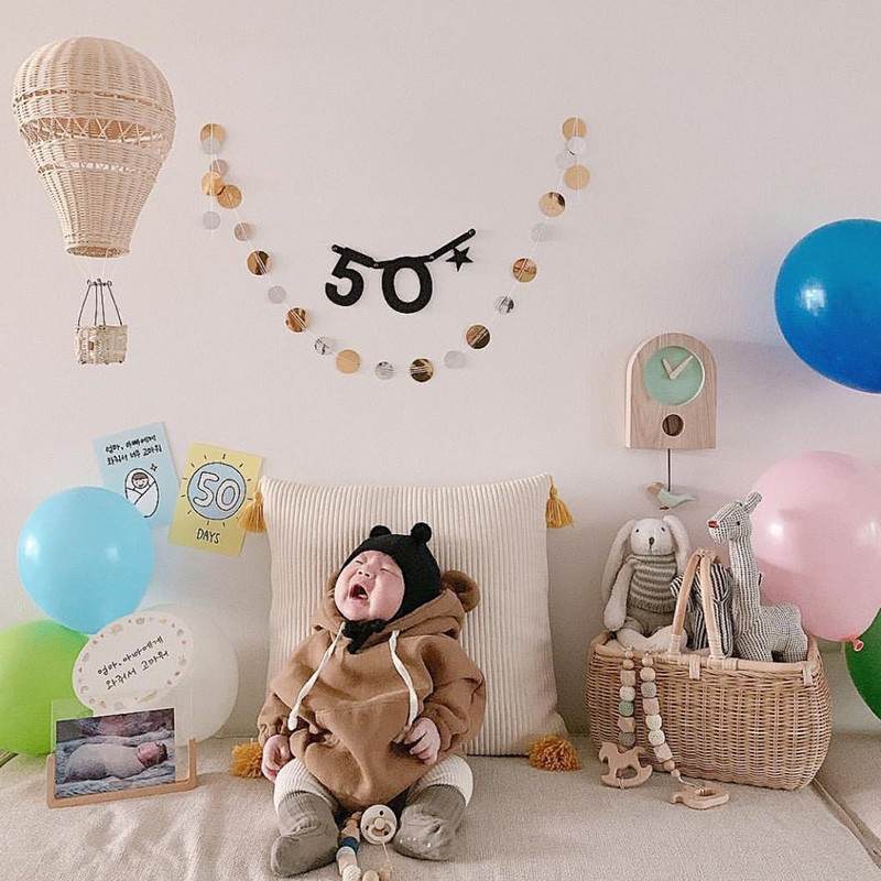 INS style hand woven real rattan hot air balloon for children's room photography display and home decoration equipment_voghion.com