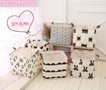 Nordic style storage basket Cotton linen fabric folding storage box Nordic letter bat large toy storage box