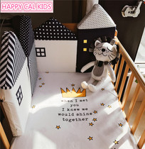 Nordic ins small house bed perimeter Infant childrens room bedding Anti-collision cushion Baby cotton bed perimeter removable