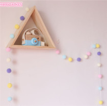 ins Handmade wool ball string Felt ball string hanging decoration Childrens room model room decoration girls room small hair ball string