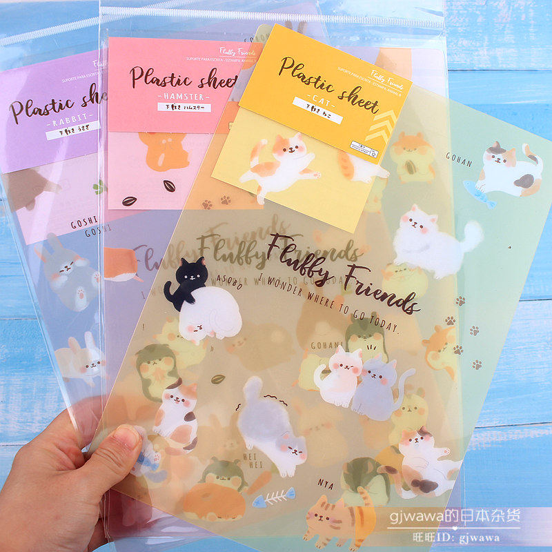 Daizo DAISO cute hamster rabbit cat file hand-cut test paper book writing pad board