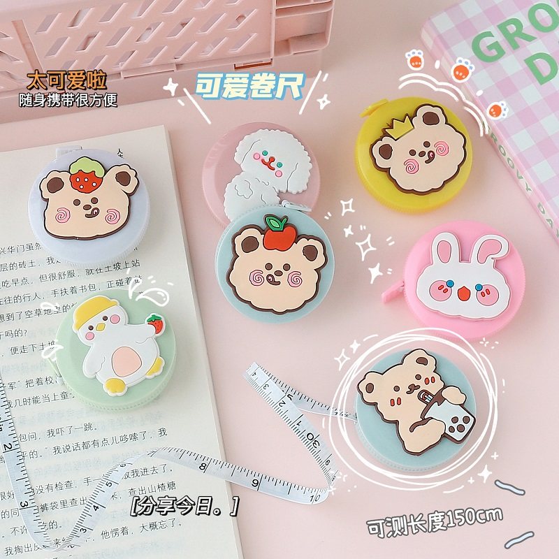 Cartoon Mini measuring tape small soft ruler with leather ruler cute measuring three-walled chest circumference waistcoat Waistcoat Ruler