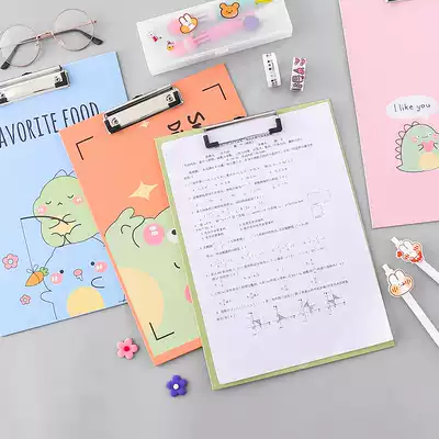 Cartoon A4 hipster board clip paper file splint large student with writing pad board test paper folder vertical
