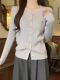 Korean Style Age-Reducing Embroidered Cable Knit Cardigan for Women, 2025 Winter New Versatile Round Neck Single-Breasted Sweater Coat