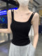 Gentle Cream-Colored Square-Neck Camisole with Chest Pads for Women, New Summer Slim-Fit Tank Top, Trendy Base Shirt for Women