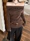 Hot Girl Style Off-Shoulder Top in Maillard Coffee Color with Belt, New Autumn and Winter Slim Fit Sexy Knitwear
