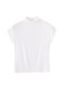Chic, Bust-Enhancing, Half-High Collar Ribbed T-Shirt for Women, Short-Sleeved, White, New Summer Korean Style, Slim-Fit Stand-Up Collar Top, Trendy ins