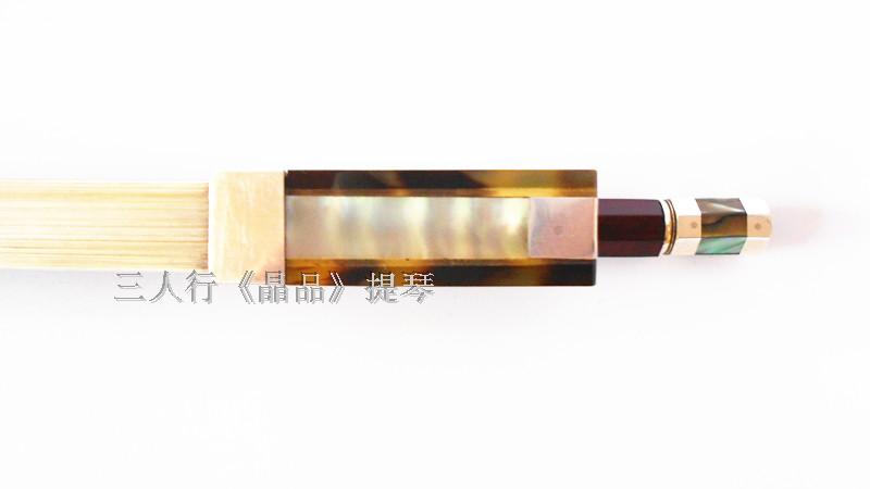 Hematoxylin violin bow handmade high-grade Brazilian hematoxylin natural ponytail bow round rod sterling silver accessories ()