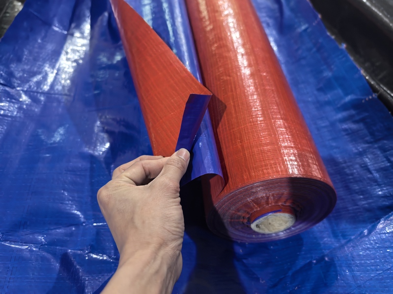 Red, Orange, and Blue Tarpaulin, Thickened Roll Material, Sunproof, Rainproof, Waterproof, Plastic Paper Core Packaging, Cylindrical Export, Festive Red, Orange, and Blue Tarpaulin, Thickened Roll Material, Sunproof, Rainproof, Waterproof, Plastic Paper Core Packaging, Cylindrical Export, Festive
