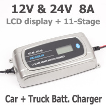 FOXSUR 12V 8A 24V 4A 11-stage Smart Car Battery Charger