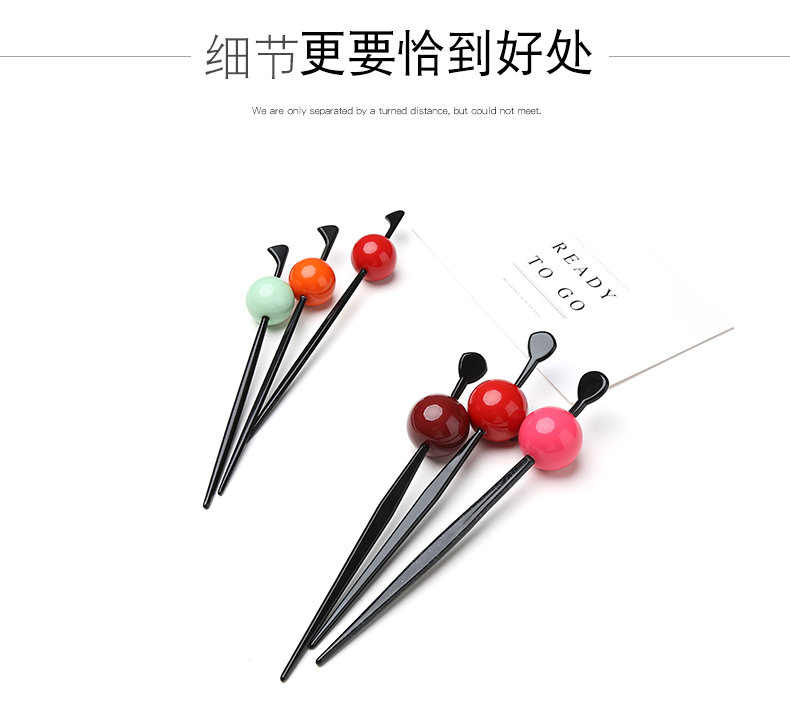 Su Shizi kẹp tóc đơn giản màu kẹo hoa anh đào Tóc món ăn Hàn Quốc 钗 nữ Hàn Quốc phong cách cổ xưa Han quần áo bước phụ kiện tóc dây cột tóc dễ thương cho bé