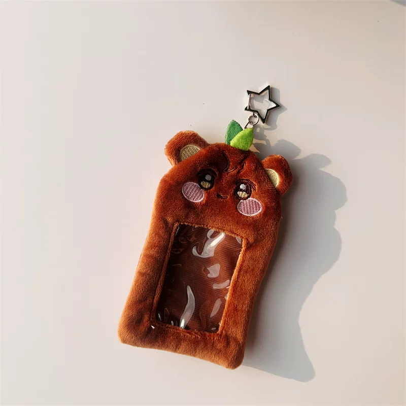 Держатель для карточек ATEEZ, мягкий рисовый плюш с прозрачным окном и кольцом, несколько дизайнов