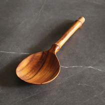 Mingyuan Woodware Hand-carved Teak Rice Spoon Original Bamboo Shape Rice Spoon
