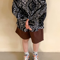 Boys 2021 summer new solid color cotton suit short small children foreign-style five-point pants female baby casual pants