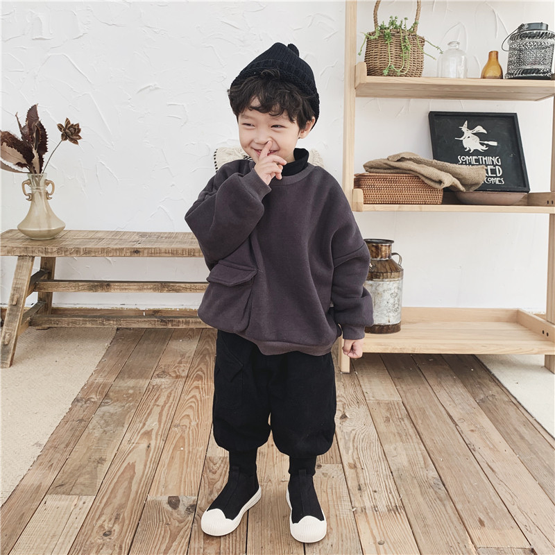 Boy 2021 new winter clothing baby half-height collars Child Mori Department Thickened Foreign Pie Jacket Tide