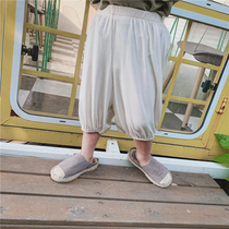 Boy 2021 new summer lantern Capri pants small children tide version Haren pants baby loose leg mosquito pants