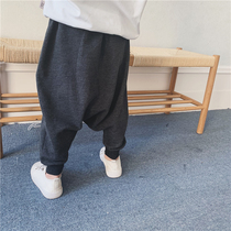 Boy 2021 new autumn wide leg pants female fat baby loose elastic casual pants small children foreign-style Haren pants