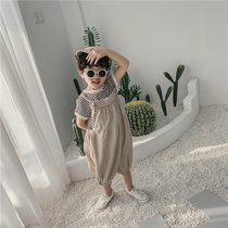 Boy Strap Pants Summer Dress 2020 New Children Cotton Suspension Little Girl Baby foreign-style Haren Jumpsuit