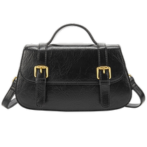 Hot Wind 2023 Autumn and Winter New Womens Maillard College Flip Retro Metal Buckle Fashion Crossbody Handbag