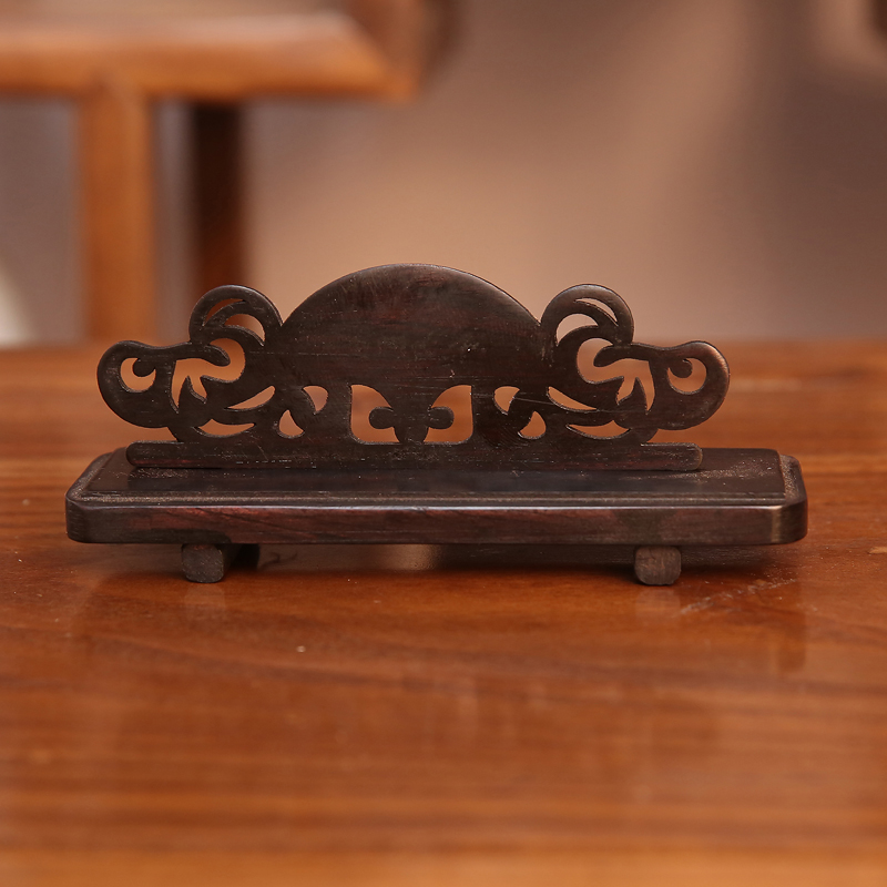 Fan frame Fan seat folding fan Black rosewood ebony removable men's and women's fan base accessories Fan frame fan support fan support process