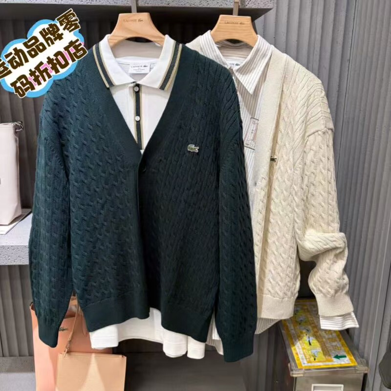 Lacoste French Crocodile 2026 Autumn New Men's Casual Long-Sleeved Cardigan Knitwear Ah8575 Lacoste French Crocodile 2026 Autumn New Men's Casual Long-Sleeved Cardigan Knitwear Ah8575
