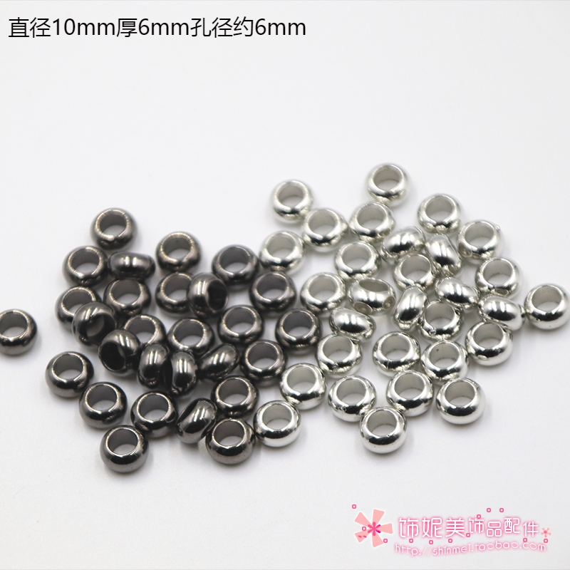 Black plastic beads handmade, 6mm, DIY
