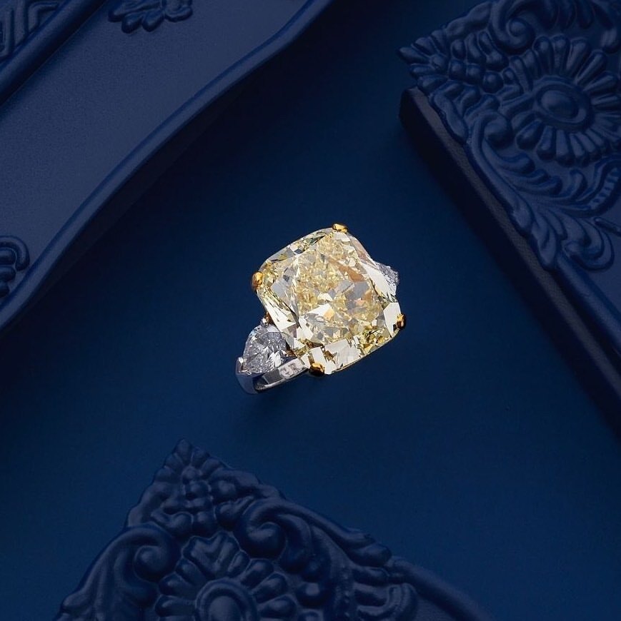 Ascheridean Artificial Yellow Diamond Ring Female 18K Gold Color Diamond Intense Color Yellow Diamond Necklace Bracelet Customization