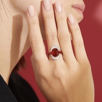 Artificial cultivation of Burma pigeon blood red gems necklace ring pendant dual-purpose 18K gold jewelry private customization