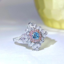 5 kinds of color artificial blue diamond ring 18K gold to figure custom new high imitation real color diamond bracelet necklace earrings