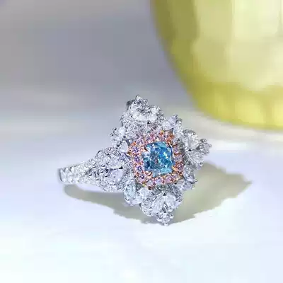 5 kinds of color artificial blue diamond ring 18K gold to figure custom new high simulation color diamond hand necklace earrings