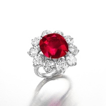 Artificial cultivation of Mozambique Myanmar pigeon blood red gemstone ring 18K gold jewelry to figure inlay custom