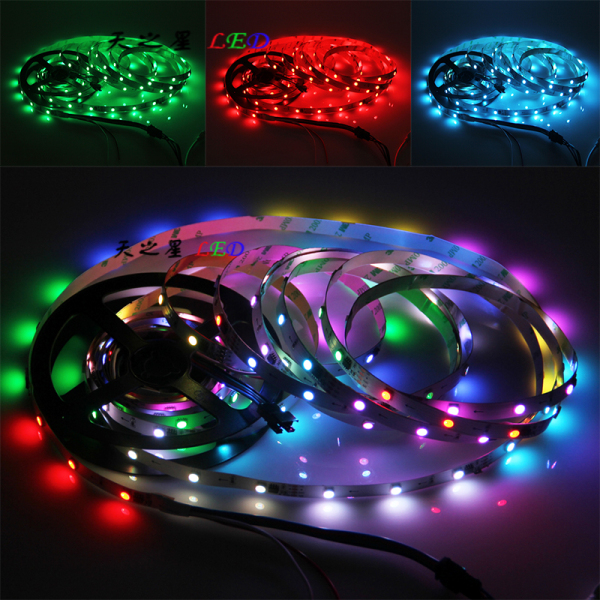 12V Magic Color Light Strip 5050 Full Color WS2811 Programmable Running Water Horse Lamp Outdoor Engineering Soft Light Strip