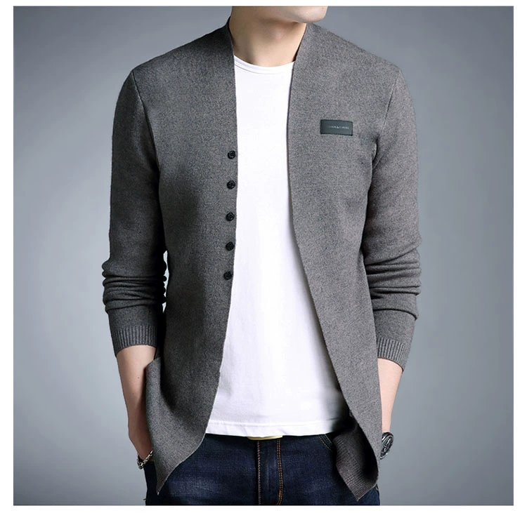 Dệt kim Nam Dài Tay Áo của Nam Giới Áo Len Áo Khoác Mỏng Cardigan Mặc Cardigan Hàn Quốc Mùa Xuân và Mùa Thu Mùa Thu Áo Sơ Mi