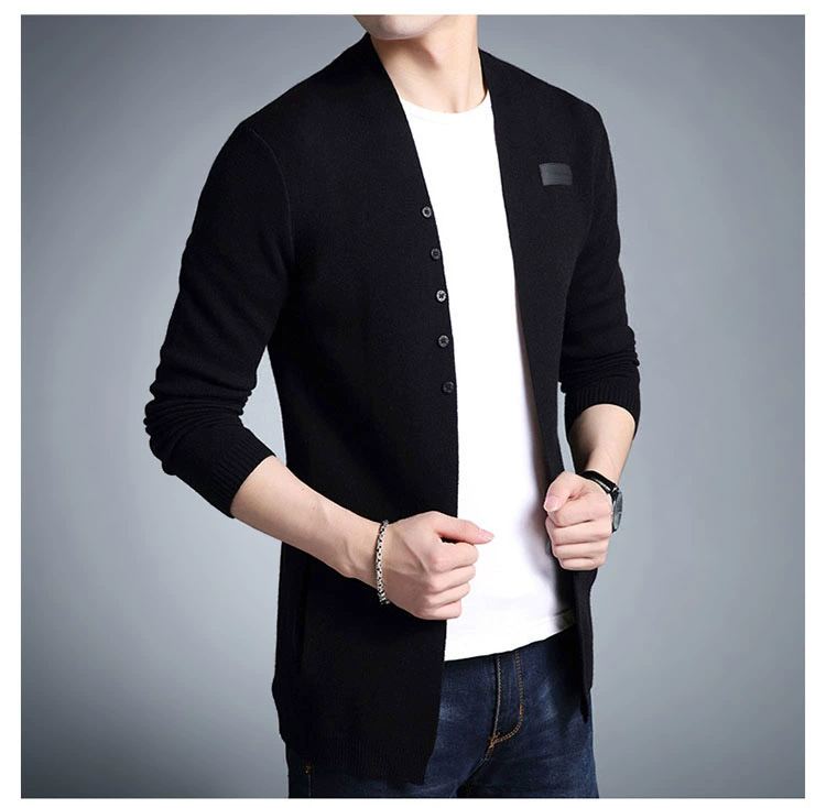 Dệt kim Nam Dài Tay Áo của Nam Giới Áo Len Áo Khoác Mỏng Cardigan Mặc Cardigan Hàn Quốc Mùa Xuân và Mùa Thu Mùa Thu Áo Sơ Mi