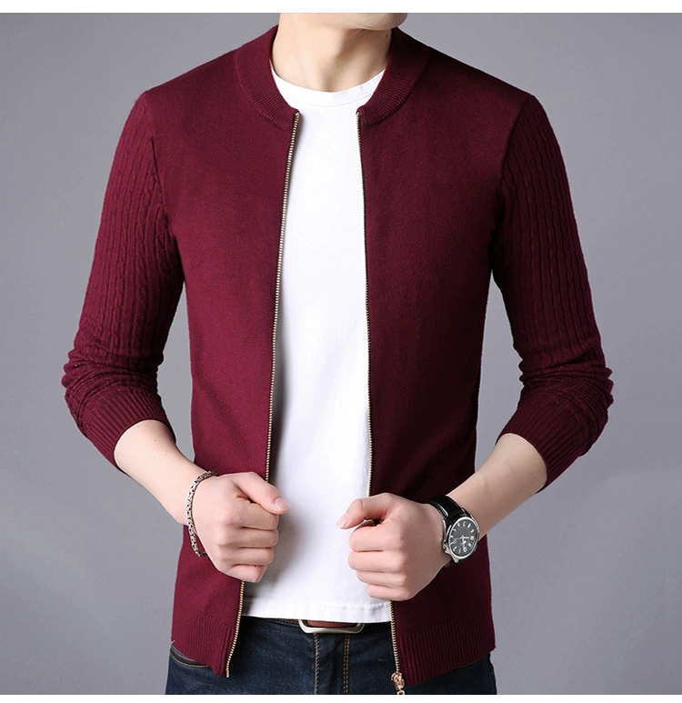 New knit cardigan nam thanh niên mùa xuân và mùa thu Hàn Quốc phiên bản của dây kéo áo len bên ngoài dòng áo Slim mỏng đẹp trai nam áo khoác